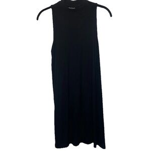 Topshop Woman Black Dress Size 2 Sleeveless Stretch Mock Turtleneck Minimalist